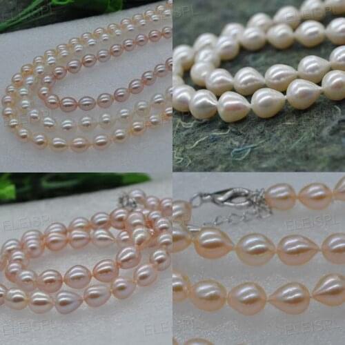 Stunning natural drip freshwater pearl necklace white pink purple
