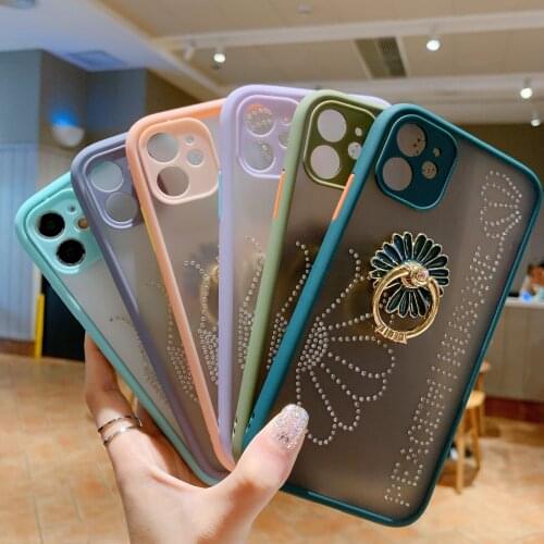 Real Dry Flower Glitter Clear Case For iPhone 8 7 Plus 6 6s Epoxy Star Frosting Case For iPhone X XR 11 Pro XS MAX Soft Cover