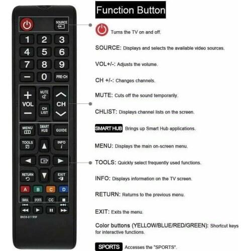 TV Remote Control BN5901199F BN59-01199F For for Samsung LED LCD HDTV Smart TV