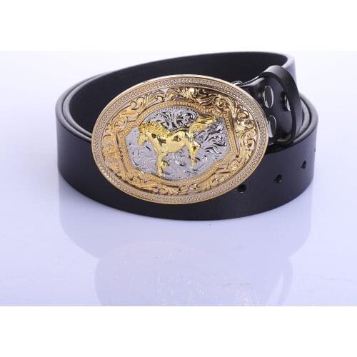 Western cowboy belt buckle Vintage pattern Novelty belt for men and women 1.5''belts