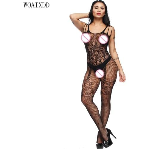 Sexy Bodystocking Lingerie Fishnet Sheer Mesh Bodysuit Bodycon Women Sexy Hot Erotic Open Crotch Stocking On the Body Sex Porno