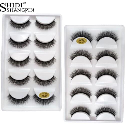 SHIDISHANGPIN 3d mink eyelashes full strip lashes makeup false eyelash hand made false lashes natural long 3d mink eyelashesG803