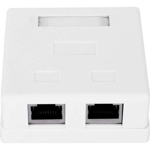 5 Shield RJ45 TO 8P8C Wall Connector Junction Adapter 2 Port Desktop Extension Cable Mount Box Surface Jack Led