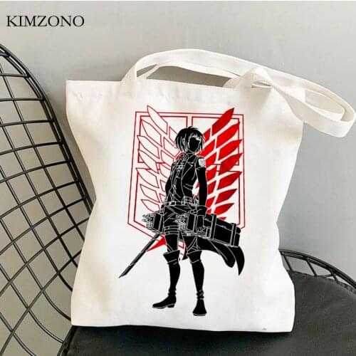 Attack on Titan shopping bag recycle bag shopper tote reusable bag bolsa compra shoping bolsas reutilizables cloth sac toile