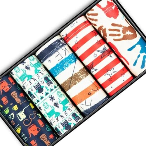 3/4/5pcs Boxer Men Printed Cottonr Breathable Comfortable Underwear Boxers Hombre High Elastic Shorts Underpants Male Gay