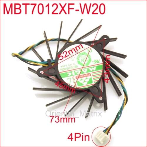MAGIC MBT7012XR-W20 12V 0.28A 4Pin 8800GT 9600GT 9800GT Graphics Card Fan