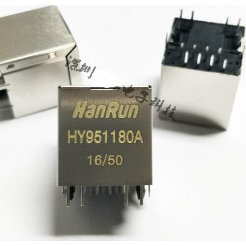 10Pcs Hy951180A Vertical Rj45 Network Interface Vertical Transformer Network Transformer