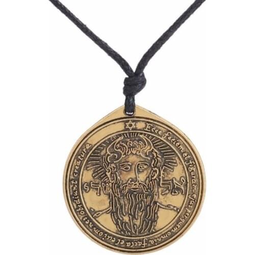 Vintage Solomon Seal Pendant Talisman Pentacle of Jupiter kabbalah Wiccan Amulet Necklace for Men