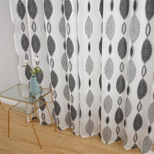 Top Fine Wavy Oval patternl Tulle for Living Room Bedroom Modern Drape Geometric Patterns Custom size New product