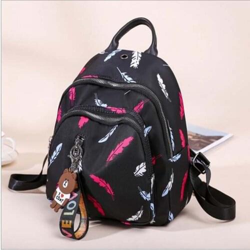 Free Shipping Women Fashion Waterproof Oxford Backpack Girls Small Double Zipper Shoulder Bags Multifunction Casual Travel Bag