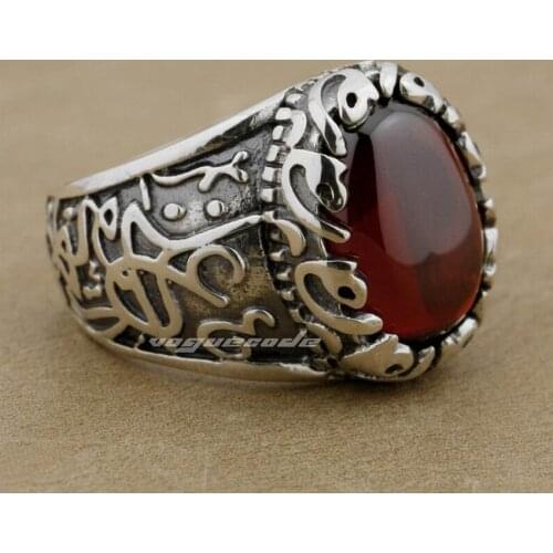 Rings for Women Red CZ Stone 925 Sterling Silver Decorative Pattern Fashion Ring 9K015