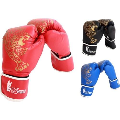 1 Pair Adult Children Boxing Gloves Adjustable Kickboxing Training Gloves Dustproof Combat PU Gloves For Sports Fighting