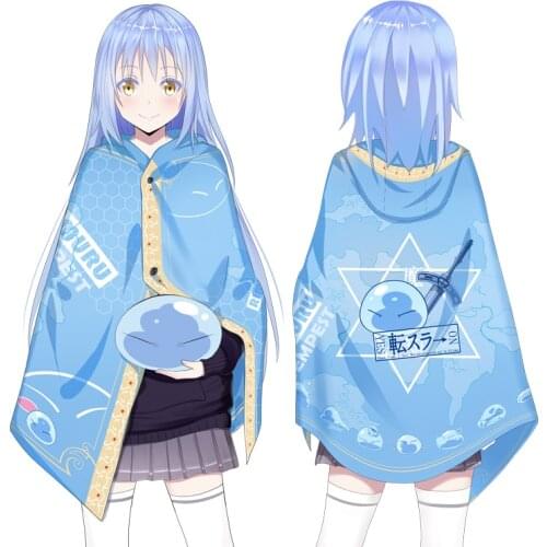 1pcs Anime That Time I Got Reincarnated as a Slime Cosplay Cloak Soft Plush Warm Blanket Decor Prop for Women Men Gift