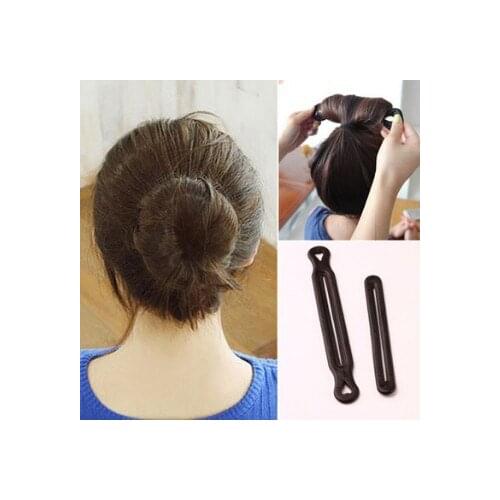 100pcs/lot DIY Plastic Black Hair Donut Magic Bud-like Style Large/Small Hair Bun Maker Accessories HA583