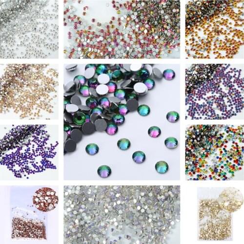 11 New Colors Crystal Loose Non Hot Fix Rhinestones Glass Strass Non Hotfix Rhinestone Nails Art Decorations DIY 175
