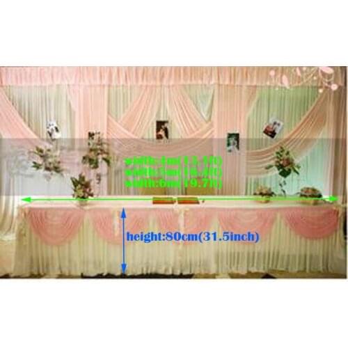13.1ft(W)*31.5"(H) purple&whiteTablecloth wedding table skirt banquet table skirt with swag table cover wedding table swag