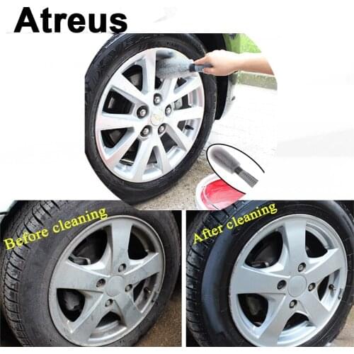 Atreus For VW polo passat b5 b6 Mazda 3 6 cx-5 Toyota corolla Ford focus Car Wheel Hub Cleaning Brushes Car-Styling Accessories