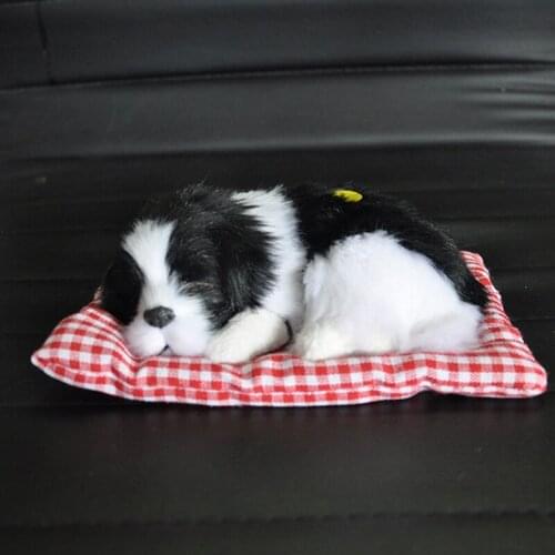 Car Dashboard Toys Car Ornaments Sleeping Dog Simulation Puppy Plush Car Doll Auto Decor Kids Gift Cute Car Accessories Interior