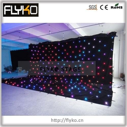 Free shipping 6x8m full color low price High quality more led lamp led star curtain