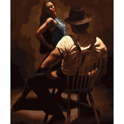 Frameless picture oil paintings by numbers wall decor diy painting on canvas for home decor 4050 dancing