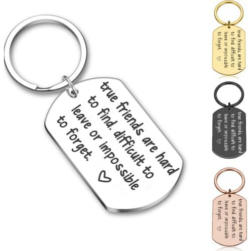 Friendship Keychain Key Ring Gifts for Best Friends Women Men Birthday Sisters Brothers Key Chain True Friends Are Hard To Find