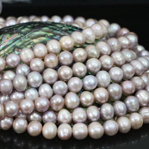 Top quality purple natural freshwater nearround pearl loose beads 9-10mm high grade hot sale women jewelry making 15inch B1402