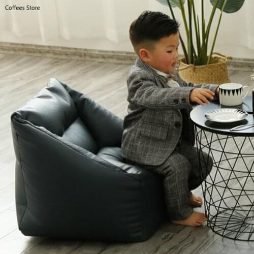 Children Sofa Baby Kids Leather Single Sofa Couch No Filler Girl Boy Corner Lazy Sofa Bean Bag Chair Floor Seat Pouf Ottoman