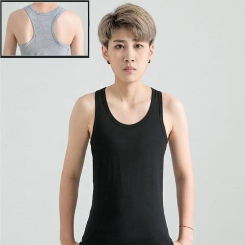 Women Cosplay Tank Tops Trans Lesbian Plus Size Built-in Long Chest Breast Binder Tomboy Cotton Shaper Corse Vest Undershirt