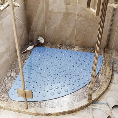 Home Hotel Bathroom Fan Shaped Sucker PVC Floor Mat Shower Room Bath Mats Home Bathroom Non-slip Feet Pad