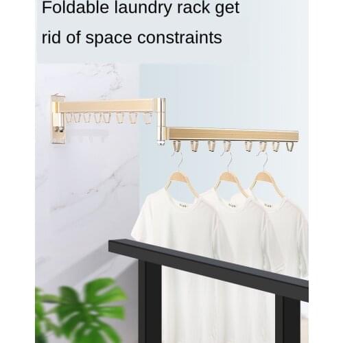 Festoon The Outdoor Balcony Wall-mounted Folding Multi-function Clotheshorse Stealth Folding Drying Rack