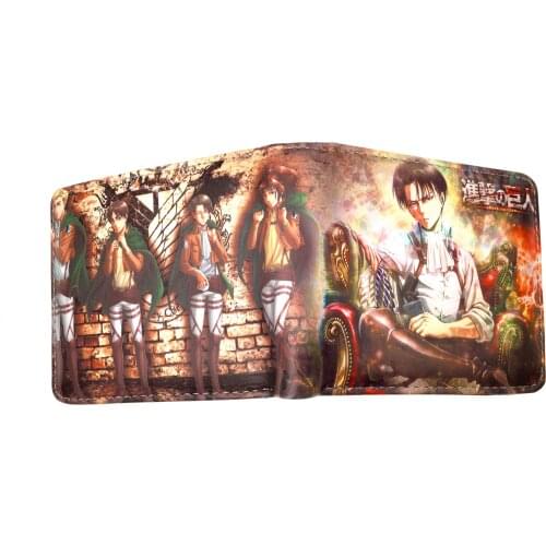 Anime Attack On Titan Wallet Toy PU Leather Billfold Coin Short Purse Card Holder Pocket Cartoon Wallet Toy Gifts