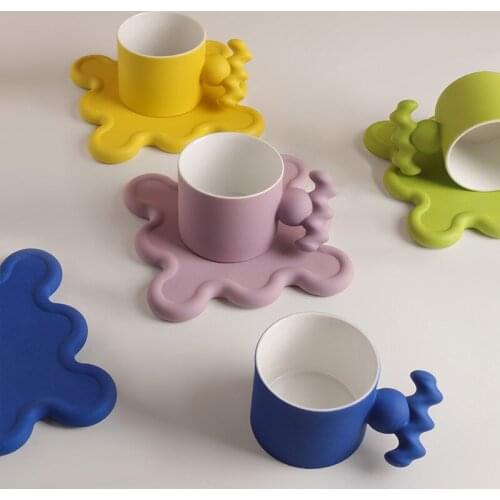 Creative ins mug modern silver plated planet cup set ceramic couple coffee cup home decoration accessories gift Kitchen supplies