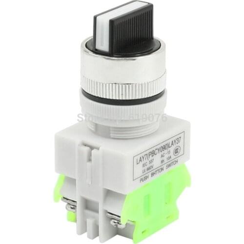 LAY37 3 Position Knob Rotary 2NO DPST Locking Switch 660V Ui 10A Ith