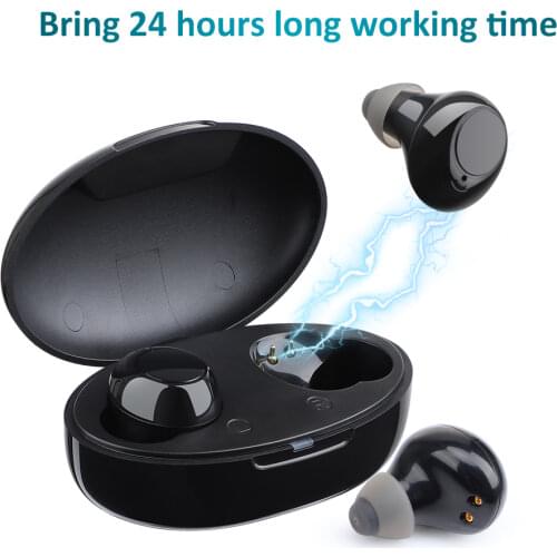 Best Rechargeable Hearing Aid Intelligent Audifonos Mini Inner Ear Hearing Device for Elderly Sound Amplifier with Charging Case