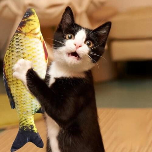 Simulation Fish Plush Toy Electric Stuffed Fish Kid Pet Cat Supplies Interactive Game Toys Kitten Animal Teasing PET Toy Gift