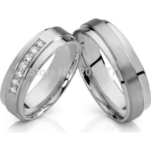 Never fade custom health titanium mens and womens western matching wedding band white gold color couple rings