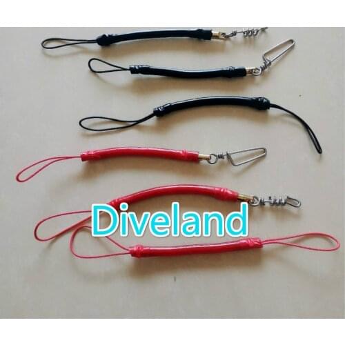 Spearfishing Speargun Sling Shockcord Rubber Bungee Black/Red 5x10mm with Snap for Speargun Shooting Line with Copper Swivel