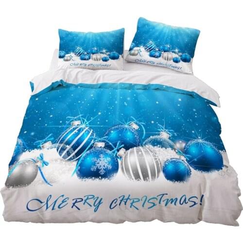 Christmas Bedding Sets Single Size Cartoon Duvet Cover Set with Pillowcase Twin Full Size Comforter Bed Sets New Years Gift