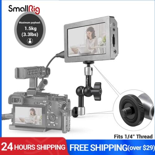 SmallRig 5.5 inches Articulating Arm With 1/4 Screws Adjustable Friction Articulating Magic Arm for DSLR Rig LCD Monitor -2065