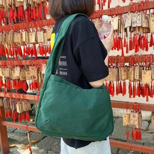 Women Bag Large-capacity Korean Japanese Canvas Female Totes New Trendy Shoulder Fashion Wild Sports Crossbody Portable Handbag