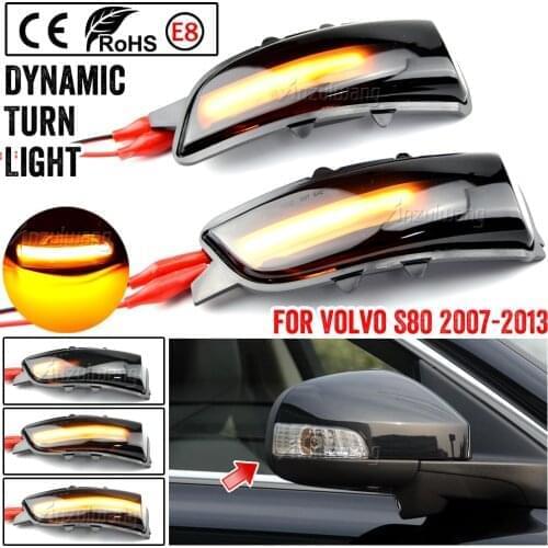 Dynamic Turn Signal Light LED Rearview Side Mirror Sequential Blinker Indicator Lamp For Volvo S80 2007-2013 S60 V40 V50 V70
