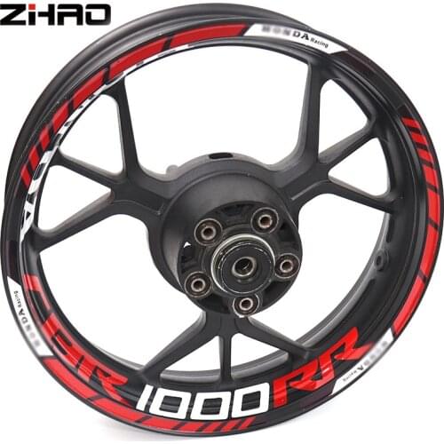 For Honda CBR1000RR CBR 1000RR Motorcycle Reflective Wheel Rim Stripe Decal Sticker Front Rear Decal Full Set