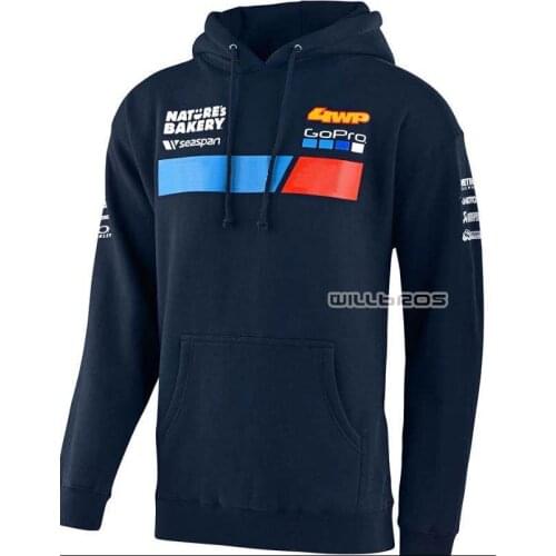 Scooter Riding Hoodie Motocross MTB Bike Offroad Mountain Bicycle Offroad Mens Blue Sweatshirt