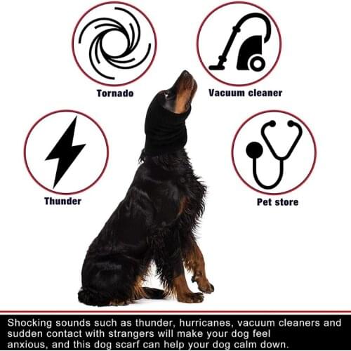 Dog Snood Dog Neck and Ears Warmer Pet Dog Hoodie Warm Winter Dog Hat Knit Snood Headwear for Comfort Anti-anxiety