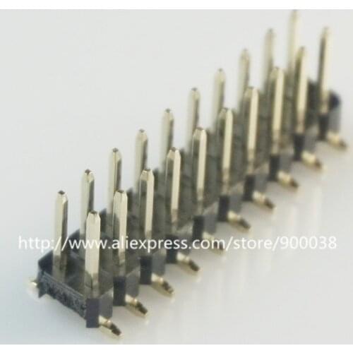 100pcs 2x10 P 20 pin 2.54 mm SMT Pin Header Male dual row surface mount PCB Tin Rohs Reach two rows No locator peg cut by hand