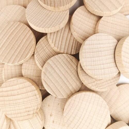 100pcs Natural Wood Slices Unfinished Round Wood Round Wood Coins for Arts & Crafts Projects, Board Game Pieces