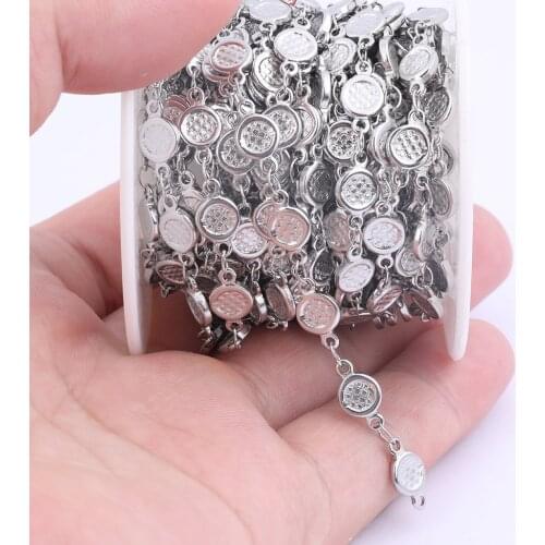 2 Meters/Lot Stainless Steel Circle Charm Chains For Jewelry Making Diy Necklace Bracelets Accessories