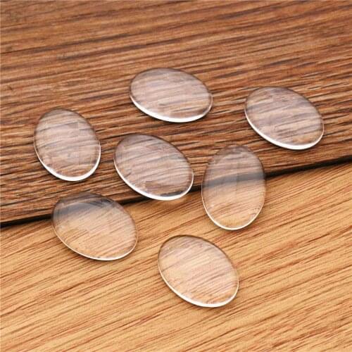 20pcs/lot 13x18mm Oval Flat Back Clear Glass Cabochon, High Quality, Lose Money Promotion!!!(Z3-05)