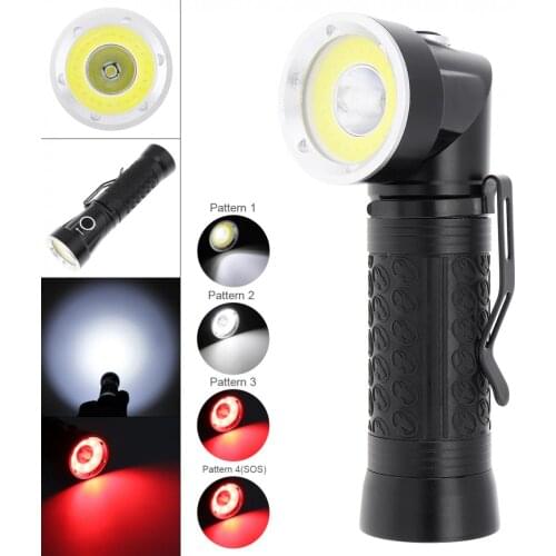 2000LM XML-T6 COB LED Flashlight 4 Modes with Magnetic Base Adjustable 90 Degree Head Rotation Automobile Maintenance Work Lamp