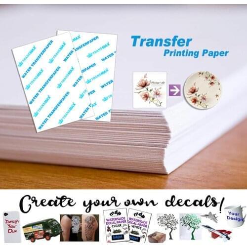 5 pcs A4 Size Inkjet Water Slide Decal Paper Transparent Printing Water Transfer Paper Clear Inkjet Waterslide Decal Paper